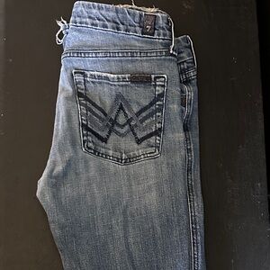 7 For All Mankind Medium Blue Straight Leg Jeans